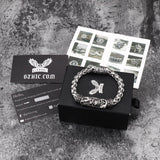 Snake Punk Stainless Steel Skull Bracelet