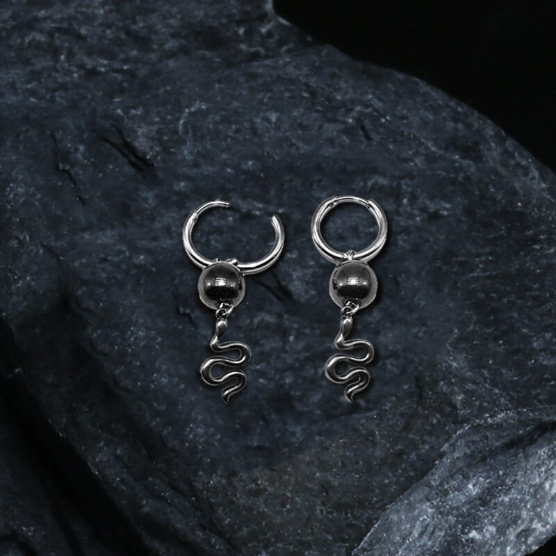 Snake Stainless Steel Punk Earrings