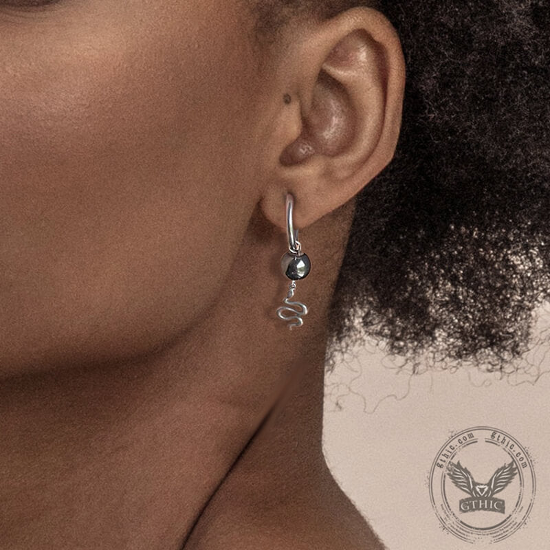 Snake Stainless Steel Punk Earrings