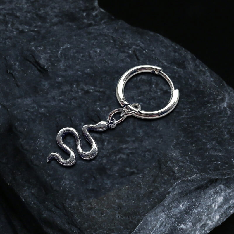Snake Stainless Steel Punk Earrings