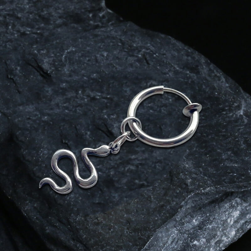 Snake Stainless Steel Punk Earrings