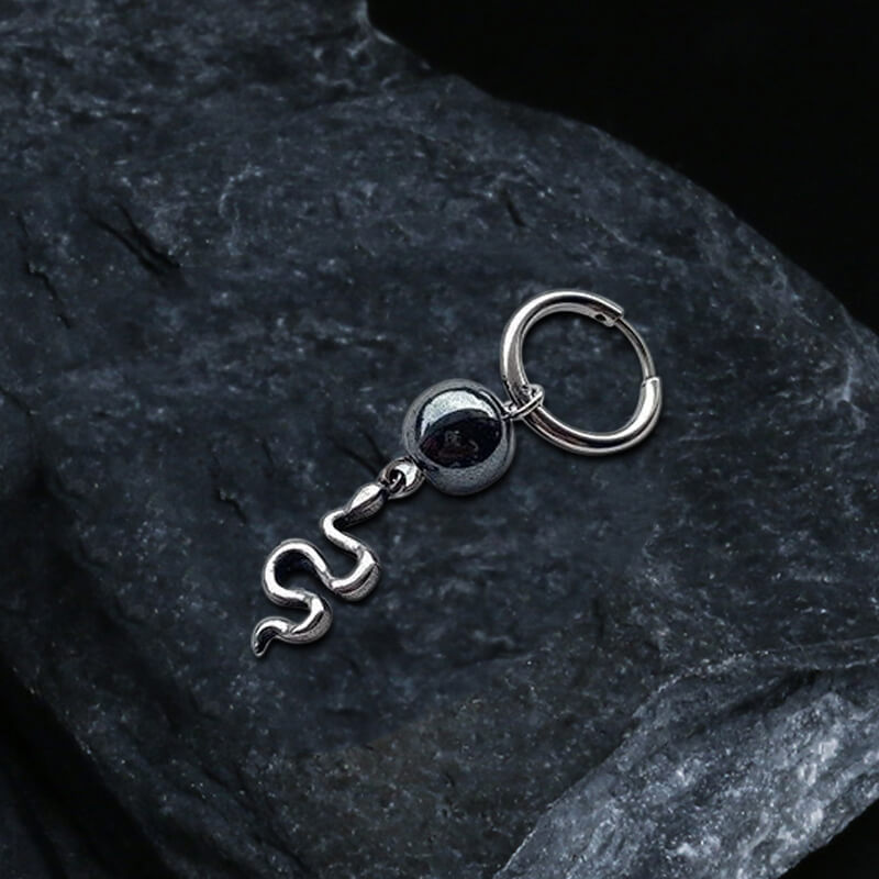 Snake Stainless Steel Punk Earrings