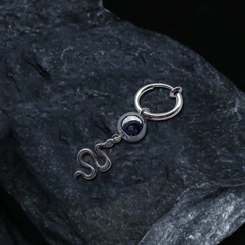 Snake Stainless Steel Punk Earrings