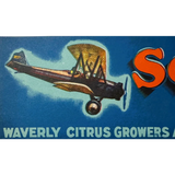 Soar Back in Time with Rare 1940s Seald-Pep Biplane Crate Label