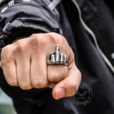 Soccer Middle Finger Stainless Steel Ring