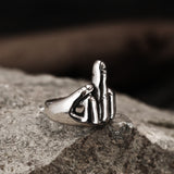 Soccer Middle Finger Stainless Steel Ring