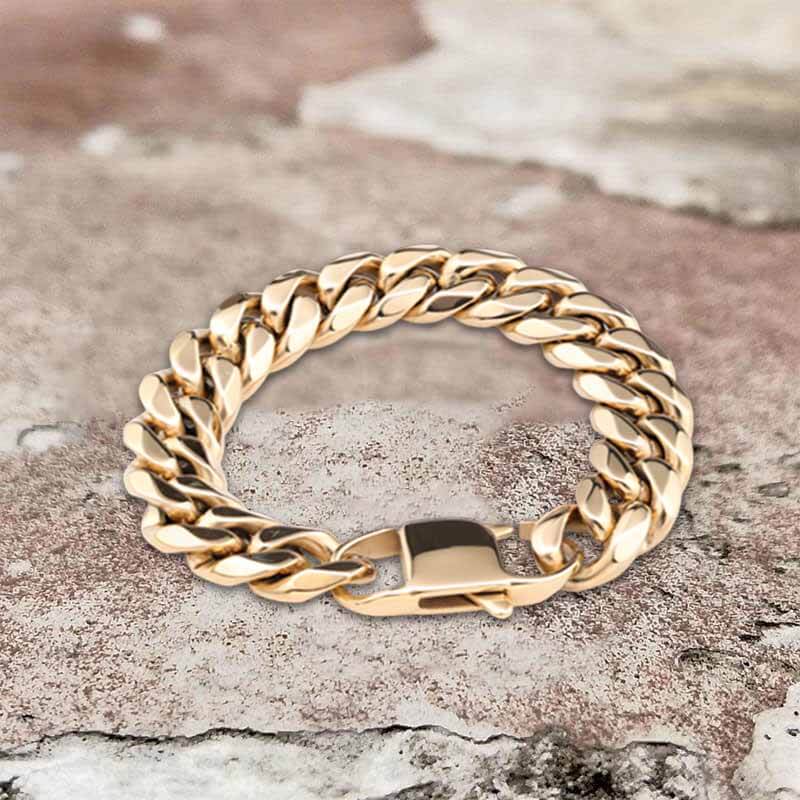 Solid Color Cuban Link Chain Stainless Steel Bracelet