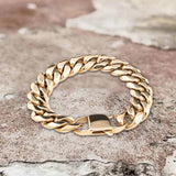 Solid Color Cuban Link Chain Stainless Steel Bracelet