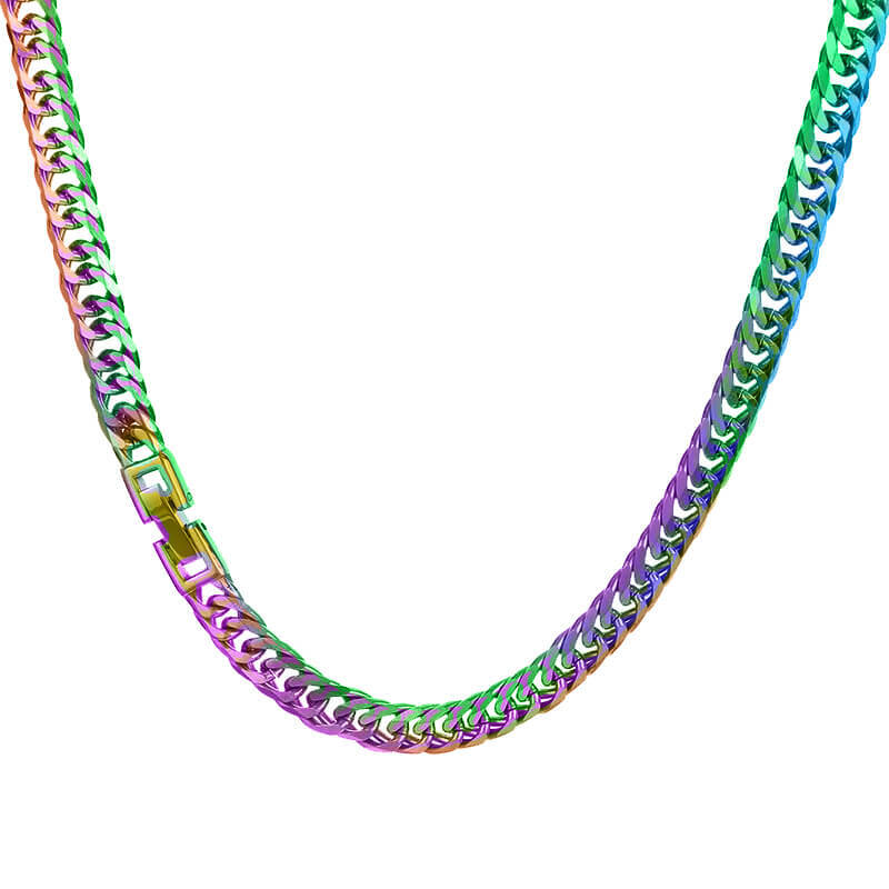 Solid Color Curb Link Chain Stainless Steel Necklace