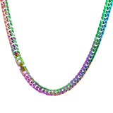 Solid Color Curb Link Chain Stainless Steel Necklace