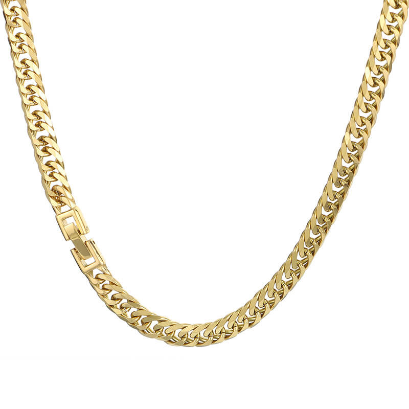 Solid Color Curb Link Chain Stainless Steel Necklace
