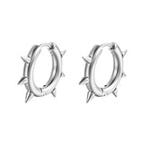 Solid Color Spike Stainless Steel Huggie Earrings