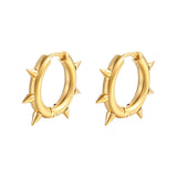 Solid Color Spike Stainless Steel Huggie Earrings