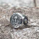 Spades Skull Stainless Steel Ring