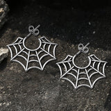 Spider Web Stainless Steel Stud Earrings