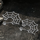 Spider Web Stainless Steel Stud Earrings