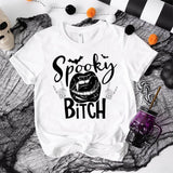 Spooky Bitch Round Neck Short Sleeve T-shirt