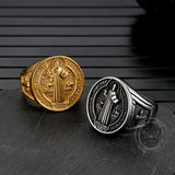 St. Benedict's Medal Exorcism Stainless Steel Ring