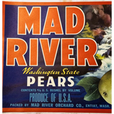 Stunning 1950s Mad River Pears Label Brings Waterfall Magic