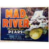 Stunning 1950s Mad River Pears Label Brings Waterfall Magic
