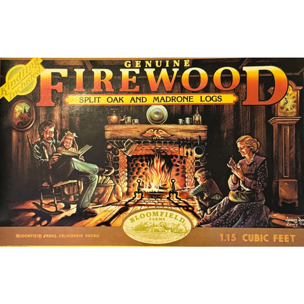 Stunning 1970s Firewood Label Brings Cozy Americana to Your Home