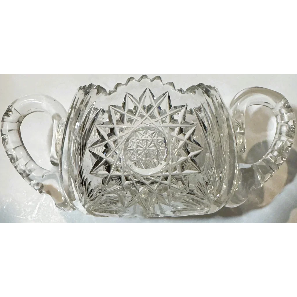 Stunning American Brilliant Cut Glass Sugar Bowl from the Gilded Age
