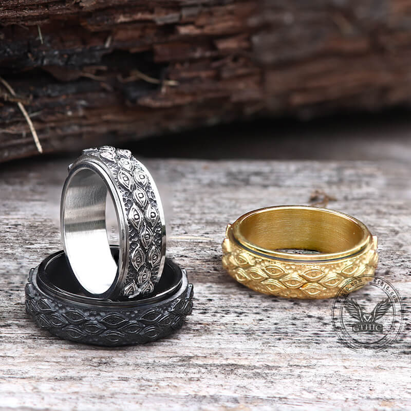 Stylish Eye of Providence Stainless Steel Spinner Ring
