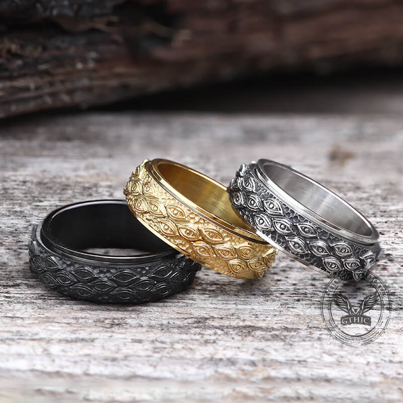 Stylish Eye of Providence Stainless Steel Spinner Ring