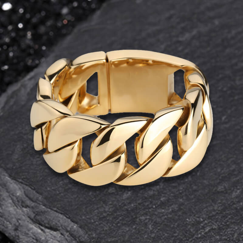 Pulsera de acero inoxidable con cadena de eslabones gruesos y elegante