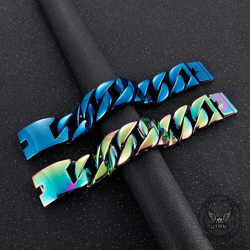 Pulsera de acero inoxidable con cadena de eslabones gruesos y elegante