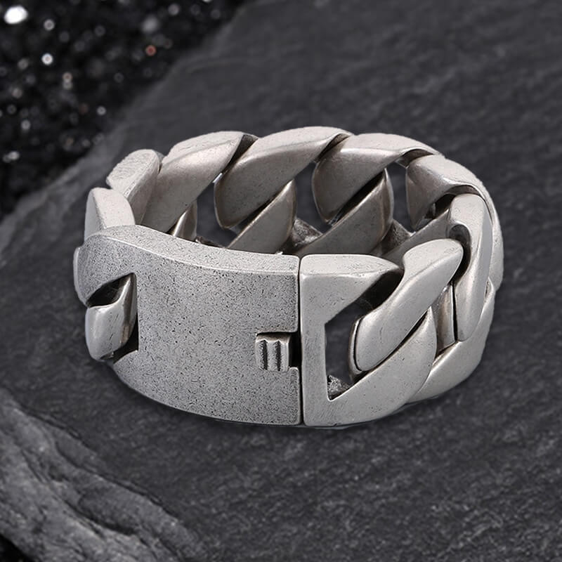 Pulsera de acero inoxidable con cadena de eslabones gruesos y elegante