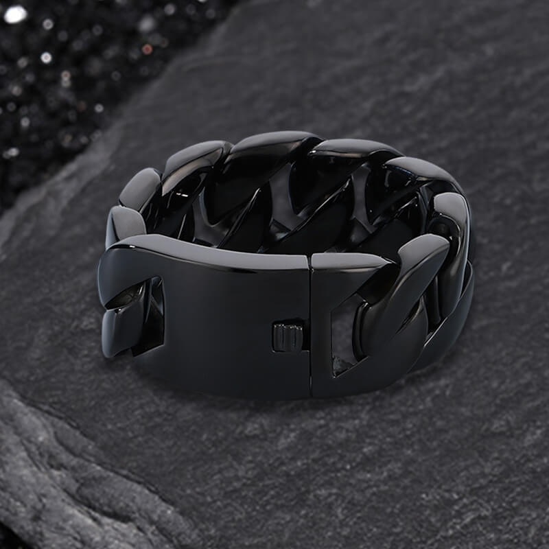 Pulsera de acero inoxidable con cadena de eslabones gruesos y elegante