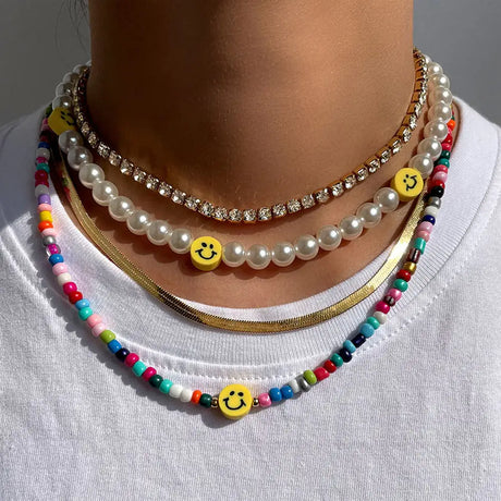 Acrylic Fruit Heart Beads Chain Necklaces - Lootquake