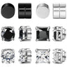 NEWITIN 6 Pairs Stainless Steel Magnetic Stud Earrings for Men Magnetic Earrings Men Clip on Earrings Non Piercing Earrings Unisex CZ Magnetic Earrings Diamond Earrings for Women Men - Lootquake