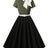 50s Style Dresses for Women Vintage Short Sleeve Tie Neck Swing Dress 1950s Dresses Contrast Color 50s Dresses for Women Retro Audrey Hepburn Church Dresses Tea Party Dress Army Green 2XL - Lootquake