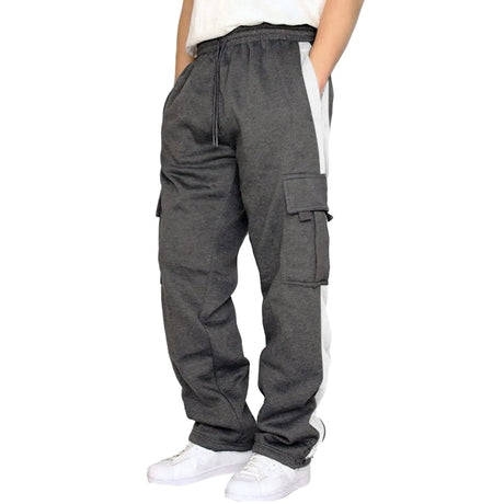 Generic Sweat Pants for Mens Wide Leg Joggers Pants Heavyweight Fleece Workout Jogging Loose Fit Trousers with Pockets X-Large #A3 Dark Gray - Lootquake