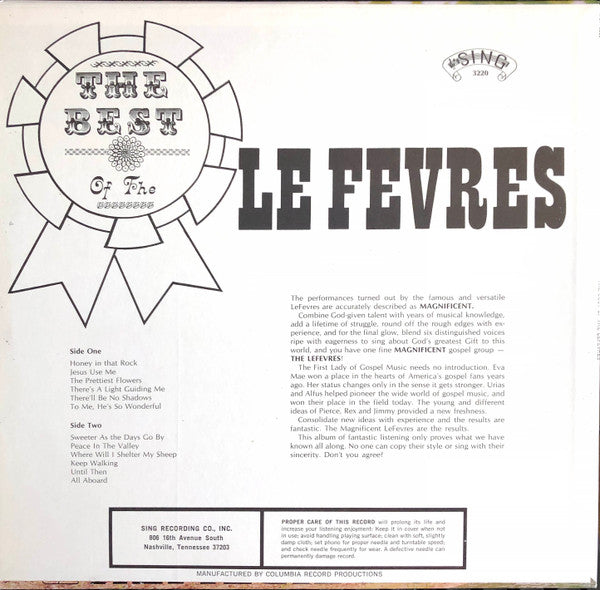 The Best Of The LeFevres | Very Good Plus (VG+) Very Good (VG)