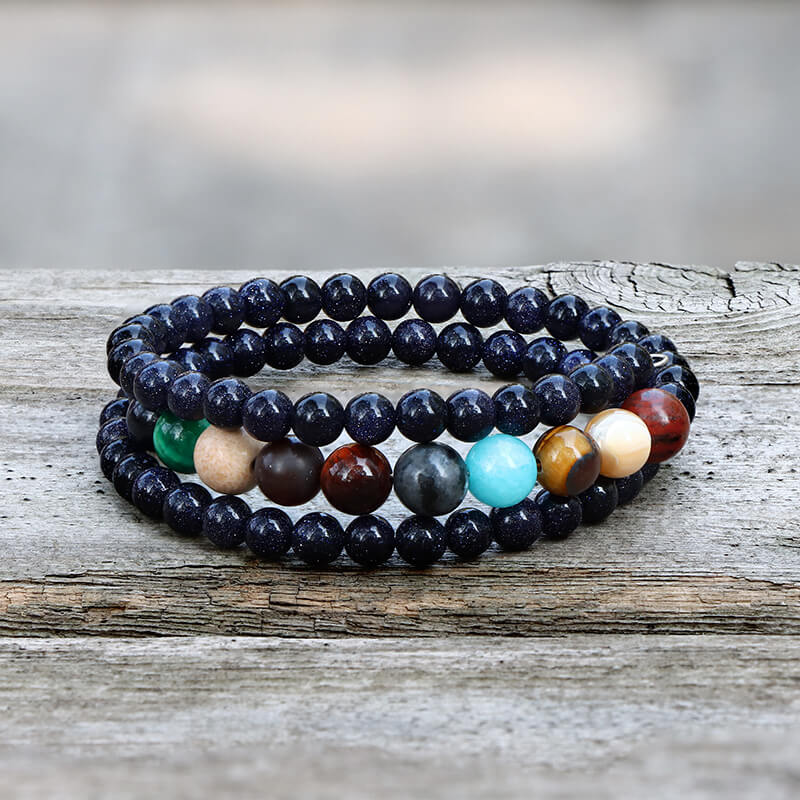 The 8 Planets Natural Stone Beaded Bracelet