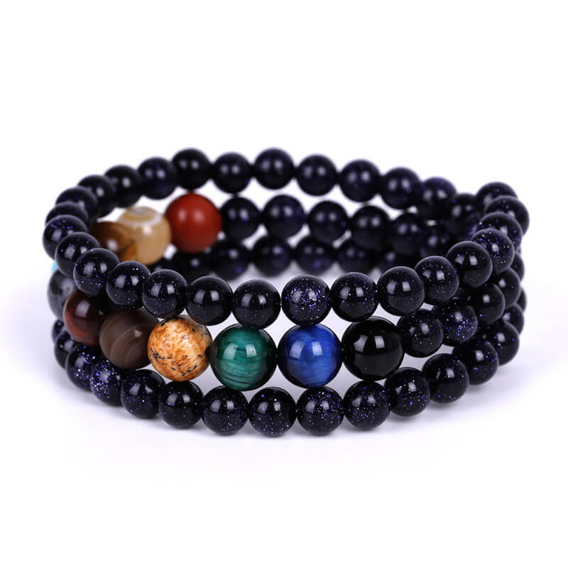 The 8 Planets Natural Stone Beaded Bracelet