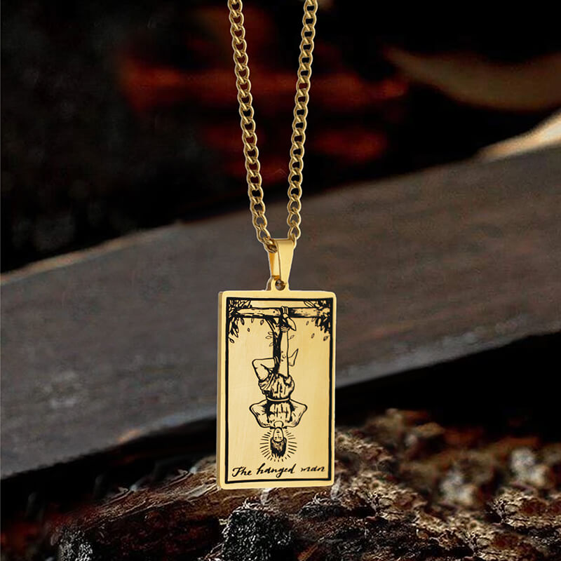 The Hanged Man Major Arcana Tarot Stainless Steel Necklace