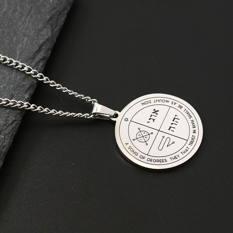 The Key of Solomon Pentacle of Jupiter Stainless Steel Necklace