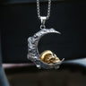 The Moon and Skull Stainless Steel Pendant