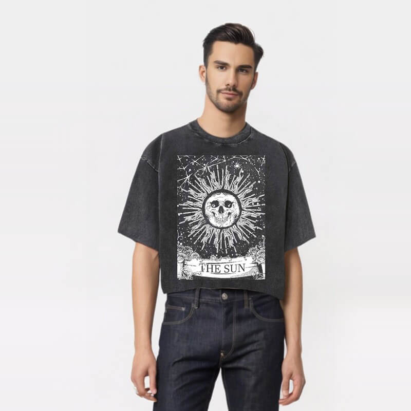 The Sun Print Gothic Skull T-shirt