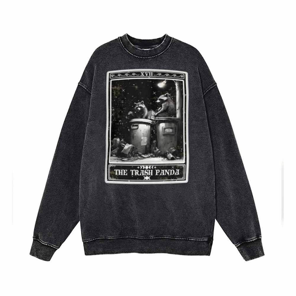 The Trash Panda Tarot Card Vintage Washed Sweatshirt