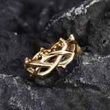 Thorn Vine Braided Stainless Steel Ring