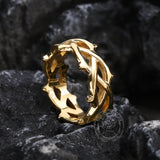 Thorn Vine Braided Stainless Steel Ring