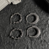 Thorns and Python Stainless Steel Hoop Earrings