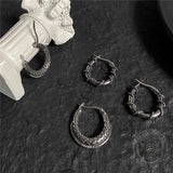 Thorns and Python Stainless Steel Hoop Earrings