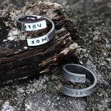 Threaded Runes Stainless Steel Ring