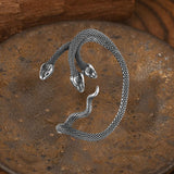Three-Headed Snake Stainless Steel Ear Cuff Earrings